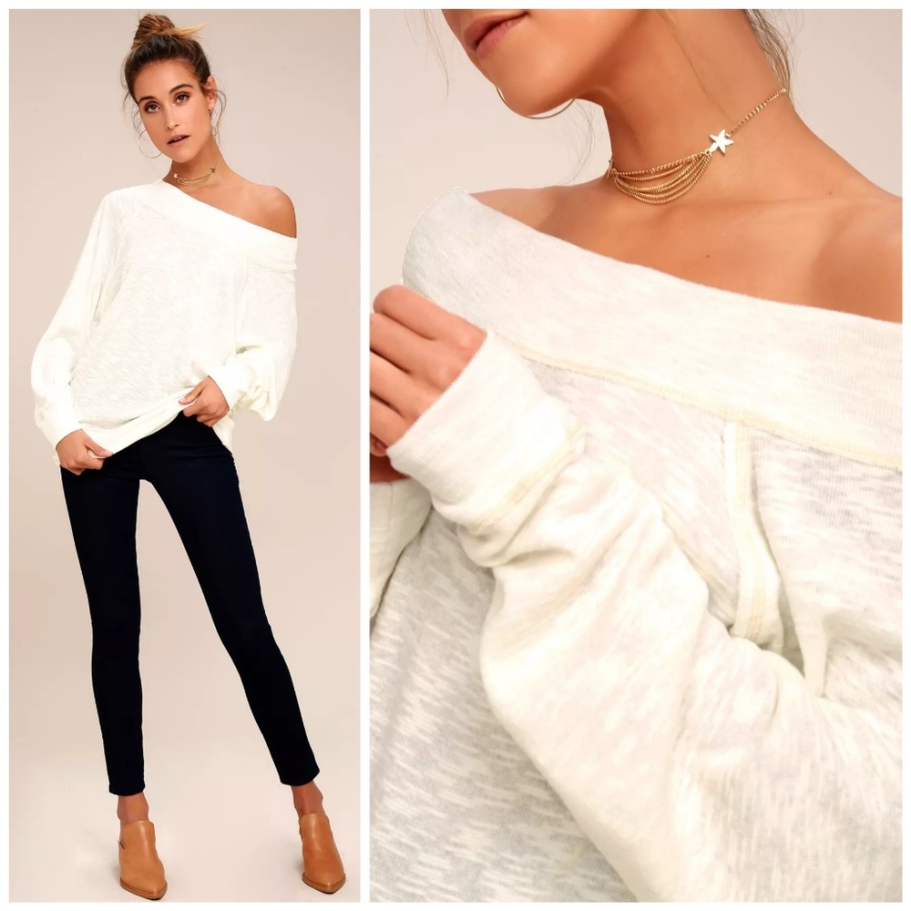 Free People Palisades Thermal Off the Shoulder Top - Picture 2 of 5